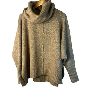 Kaisley Oversized Turtleneck Cowl Sweater Tan Size‎ XS